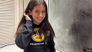 Cute girl at party suggested sex on balcony while her boyfriend wasn’t looking porn video