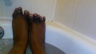 hot & wet sexy pretty ebony toes porn video